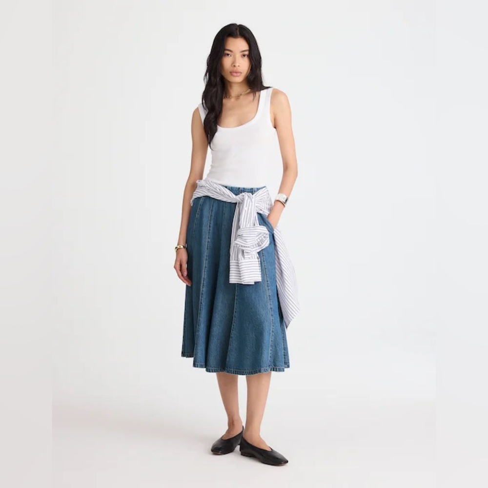 ✨NWT✨: Madewell - Flared Denim Midi Skirt: Airy Denim Edition